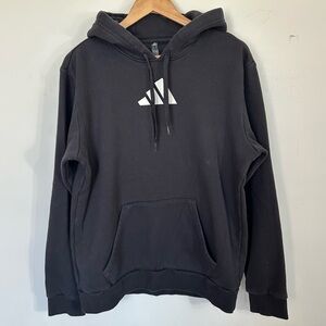 Adidas Worldwide Soccer Hoodie Pullover Classic Logo Black Kangaroo Pocket M